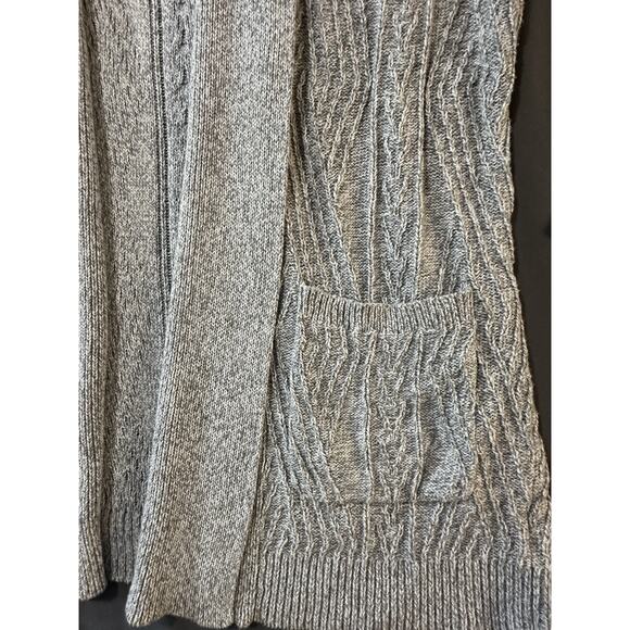 St. John’s Bay Petite Medium Women’s Gray Open Front Cottage Cardigan Sweater - Picture 4 of 10